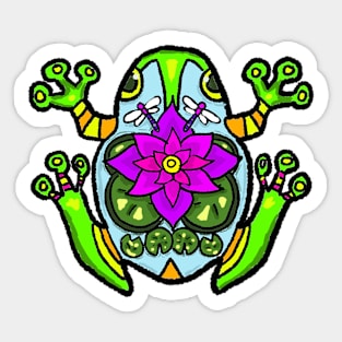 Summer Pond Frog Sticker